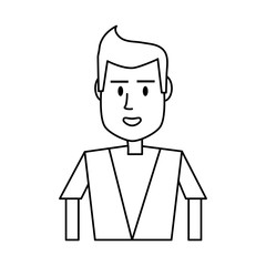 portrait of young man icon image vector illustration design  single black line