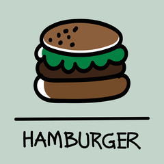 hamburger hand-drawn style,Vector illustration.