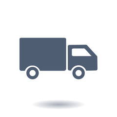 Delivery truck sign icon. Cargo van symbol. Shipments and free delivery. Flat style. Vector.
