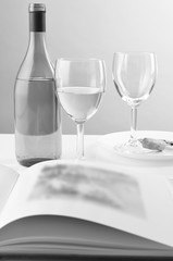 Wine and Book Still Life