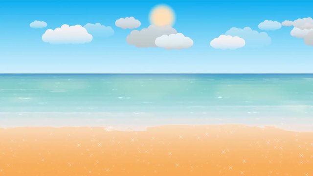 illustrated sea sand beach