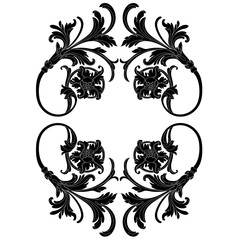 Vintage baroque ornament, corner. Retro pattern antique style acanthus. Decorative design element filigree calligraphy vector. - stock vector