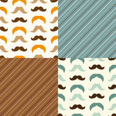 Set of cute seamless retro Father's day patterns