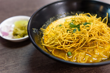 northern thai style noodle in curry soup