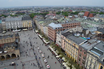 Kraków z lotu ptaka wiosną/Aerial view of Cracow in spring, Lesser Poland, Poland © Pictofotius