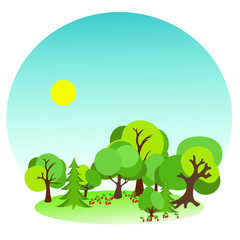 Forest. Trees and Berries