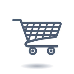 Flat icon of shopping chart. Add a product to the cart.