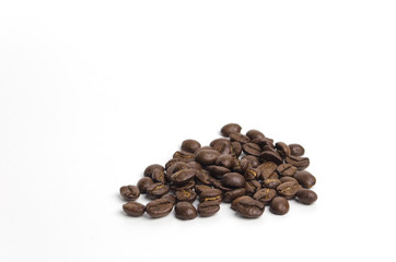 The coffee beans isolate on white background