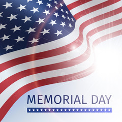 Memorial Day, Remember and Honor - poster with the flag of the United States