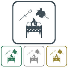 Brazier, zephyr and chicken icon