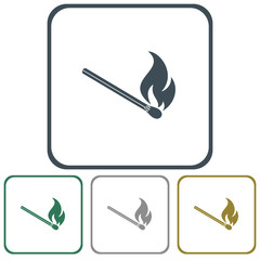 Match fire icon vector