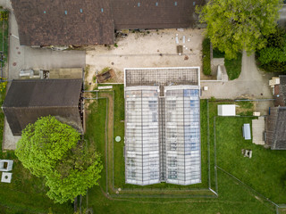 Aerial view of greenhouse in Switzerland