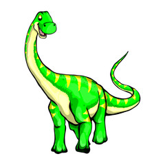 Isolated illustration of a cartoon dinosaur