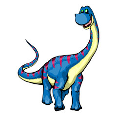 Isolated illustration of a cartoon dinosaur