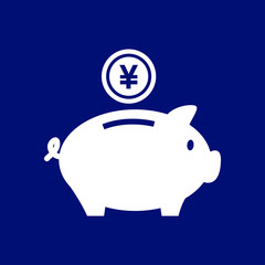 Piggy bank icon. Pictograph of moneybox. Flat design.