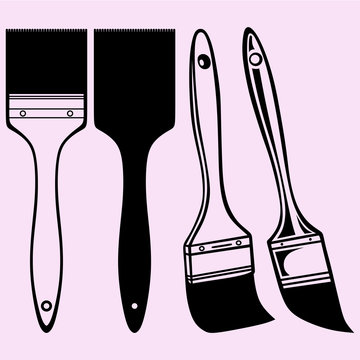 paint brush vector silhouette isolated 