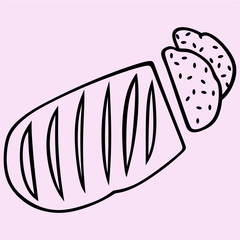 sliced loaf bread vector silhouette isolated
