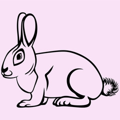 hare rabbit vector silhouette isolated