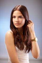 Fototapeta premium Portrait of young brunette