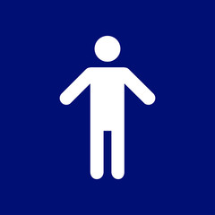 Human male sign icon. Male toilet. Flat style. A gender symbol is a pictogram used to represent either biological sex.