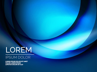 Shiny silk wave template, color satin with effects, vector abstract background