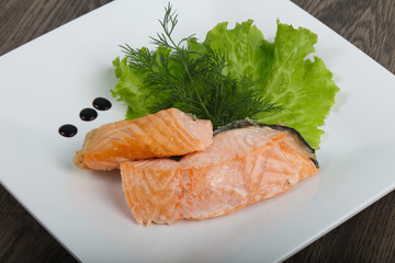 Steamed salmon