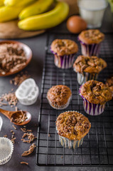 Banana wholegrain muffins