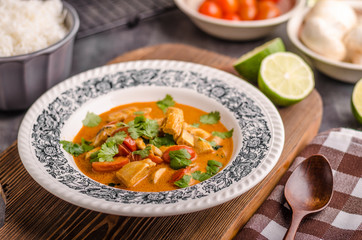 Delicious chicken curry with vegetable