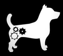 3D rendering futuristic dog