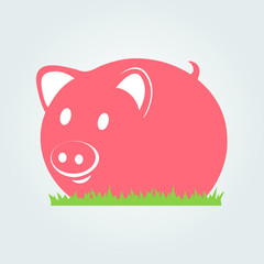 Piggy on the grass icon