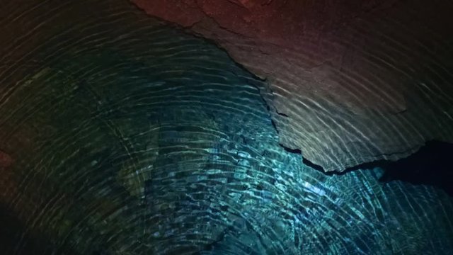 Underground lake sorrunded by rocks