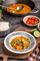 Delicious chicken curry with vegetable