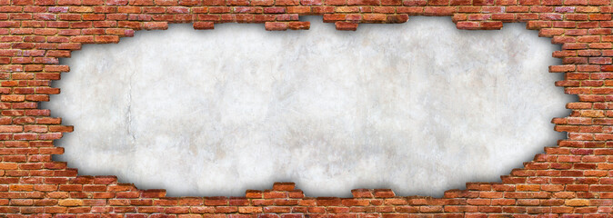grunge texture of a brick wall, ruined stonework for background - obrazy, fototapety, plakaty