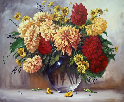 Oil Paintings Still Life, Flowers