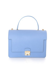 bag purse handbag blue leather eco isolated colorful summer women's accesory golden detail