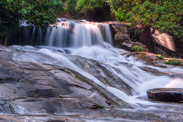 Huay saai leung waterfall in rain forest at Doi Inthanon National park in Chiang Mai ,Thailand

