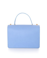 bag purse handbag blue leather eco isolated colorful summer women's accesory golden detail