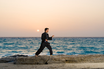 man performs tai chi moves