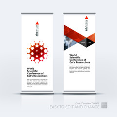 Abstract business vector set of modern roll Up Banner stand desi