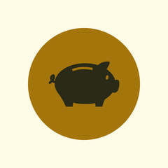 Piggy bank icon. Pictograph of moneybox. Flat design.