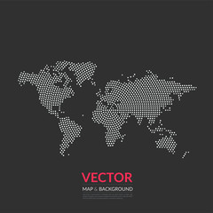 Vector world map with rounds, spots, dots for business templates