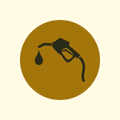 Gasoline pump nozzle sign.Gas station icon. Flat design style.