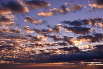 Dramatic sky at sunset time