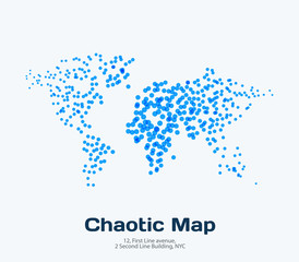 Vector world map with rounds, spots, dots for business templates