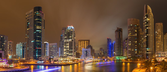 DUBAI, UAE - MARCH 25, 2017: The nightly Marina.
