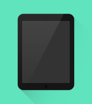 Tablet in schwarz Icon Flat Design Vektor Grafik Illustration