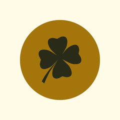 Fototapeta na wymiar Leaf clover sign icon. Saint patrick symbol. Ecology concept. Flat design style.