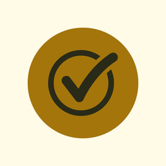 Check list button icon. Check mark in round sign.