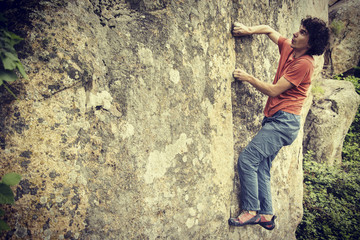 Climber to climb a big wall.