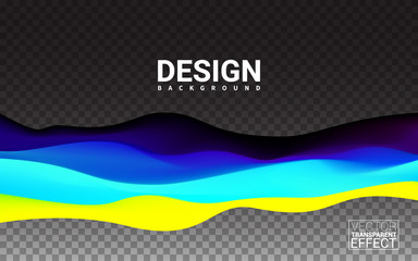 3D Wavy Background. Dynamic Effect. Yellow blue color Modern design. Mountains Surface Colored warm cool shade. Cover Flyers Web Banner. Realistic Elements. Abstract Vector Illustration Background